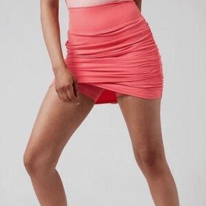 Athleta Coral Ruched Mini Skirt